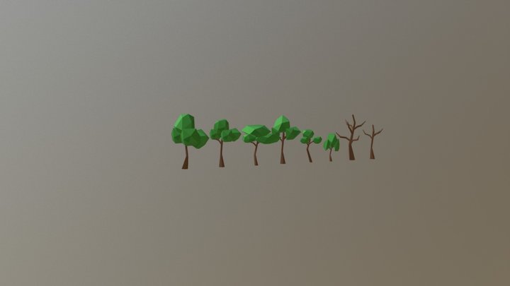Low Polly Trees 3D Model