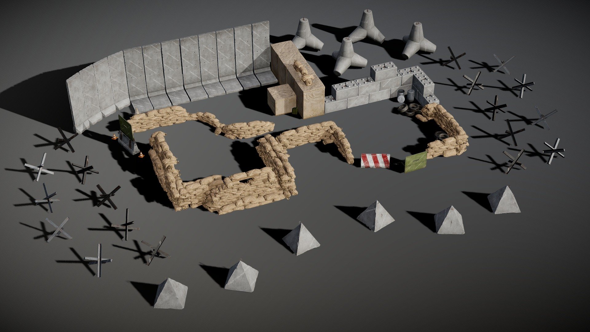 Military Barriers Props Pack - 3D model by Gerhald [e2adf93] - Sketchfab