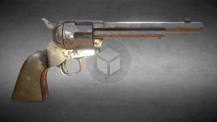 Western Revolver - Colt 45 3D Model