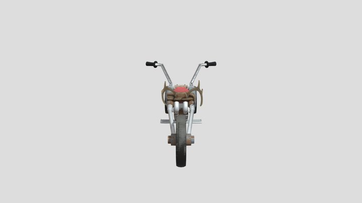 Rustic Three-Wheel Motorcycle 3D Model