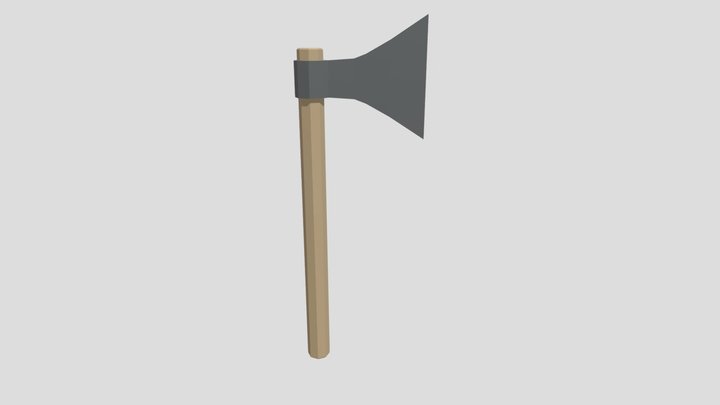 Low-Poly Viking Axe 3D Model