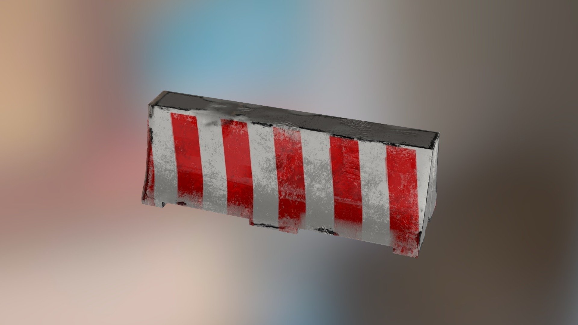 low poly road barrier