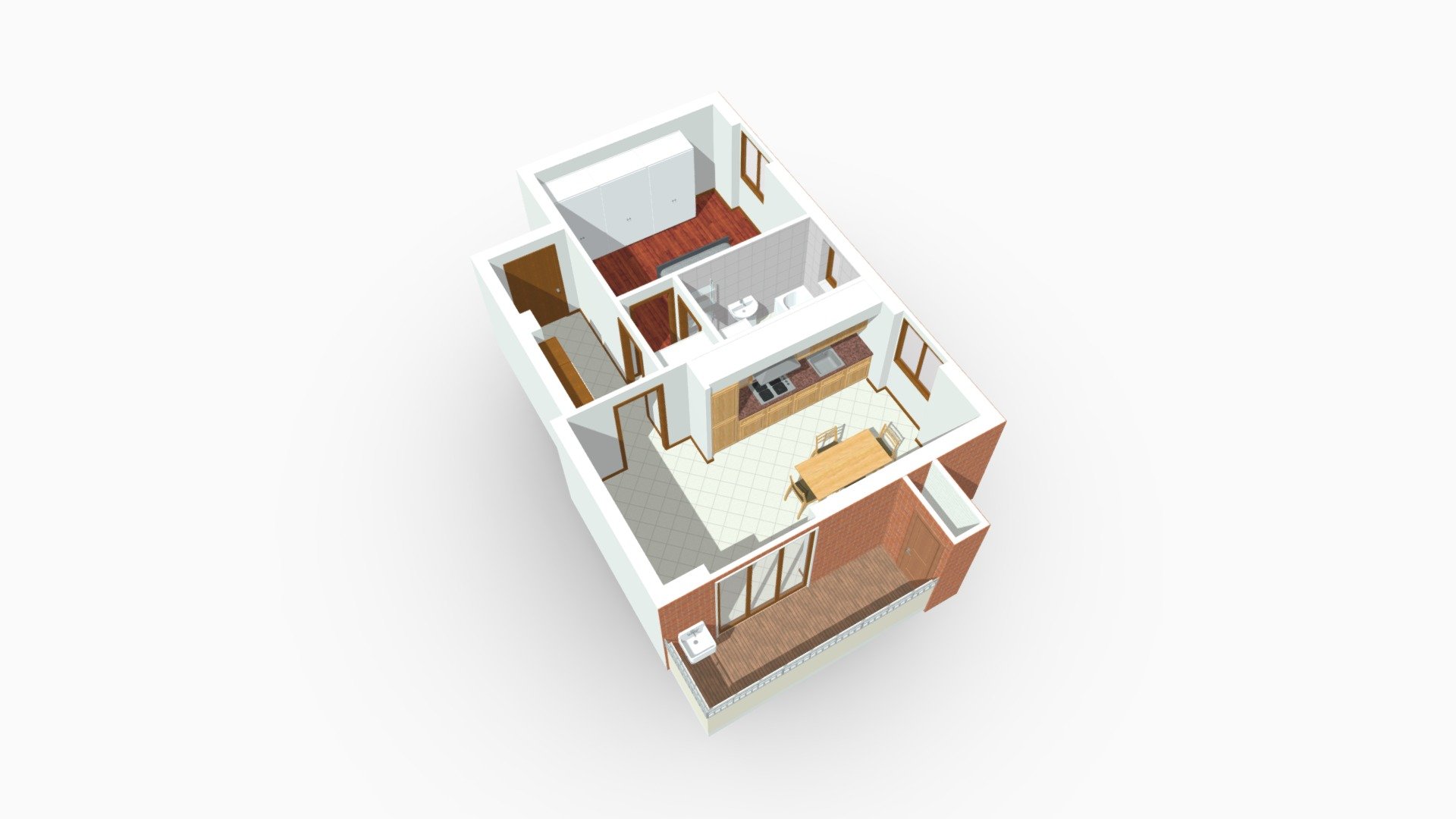 Via Boncompagni Milano bilocale — Sketchfab embed 3D viewer
