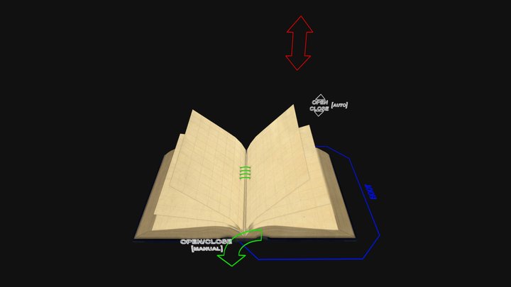 Blender Book Rig with Breakdown Guide 3D Model