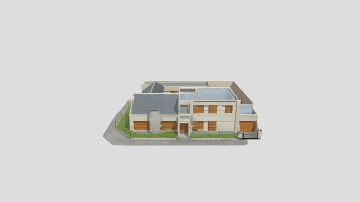 Modern single-story residential house. – Gratis 3D-model STL