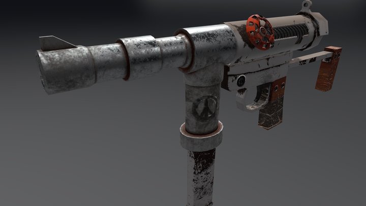 Homemade Machine Gun 3D Model