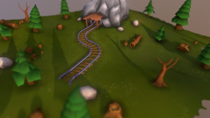 Forest Mine || Simple low poly pack 3D Model