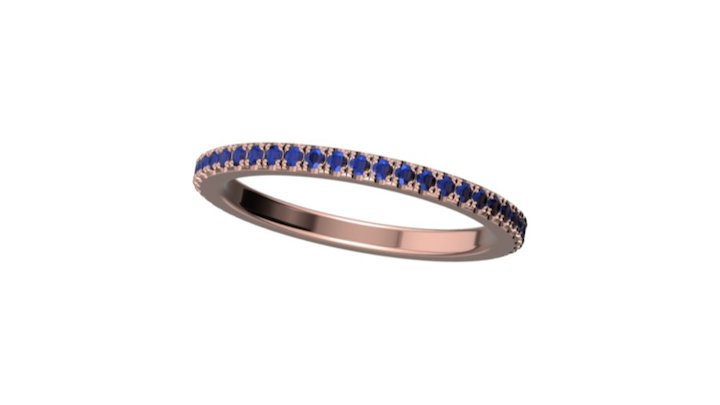 Full Eternity Pave - Rose Gold and Sapphire
