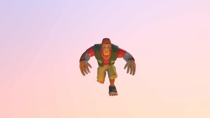 Big Foot Crouch Walk Cycyle Animation 3D Model