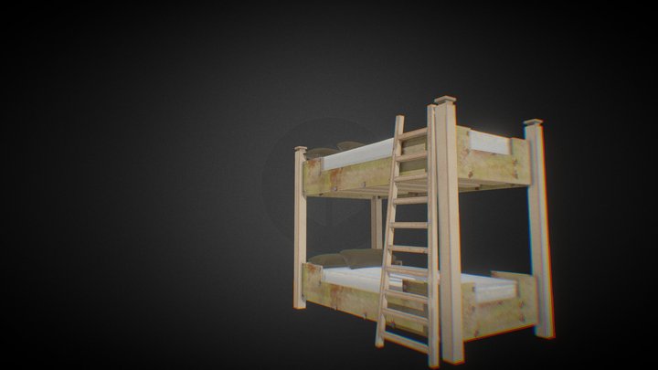 Bed Broken 01dirt 3D Model