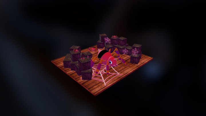 spider & scene 3D Model