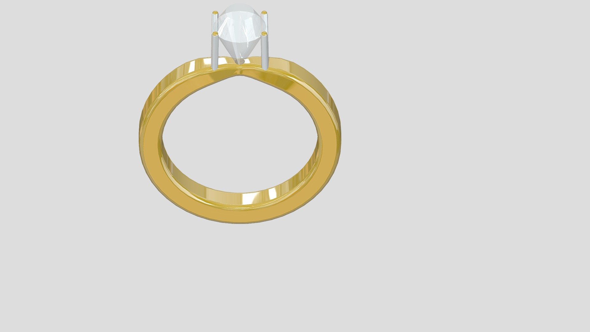 Gold ring with a large diamond