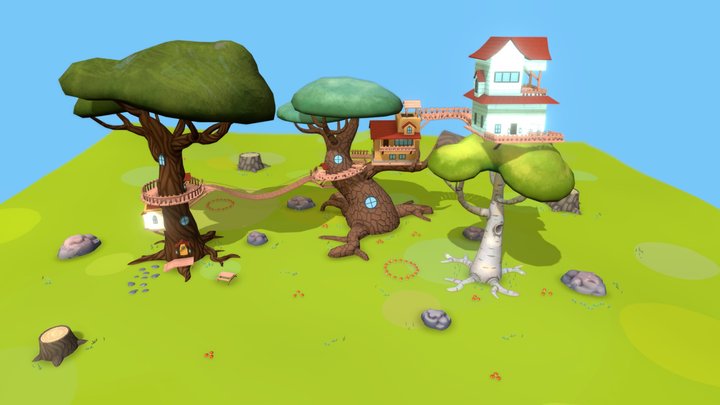 Village in the Trees 3D Model