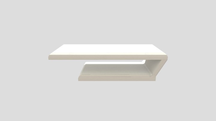 Asymetrical Minimalist Floating Wall Shelf 3D Model
