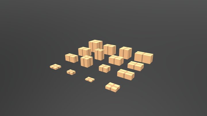 Cardboard Boxes Set (16 Sizes) – Free 3D Model STL