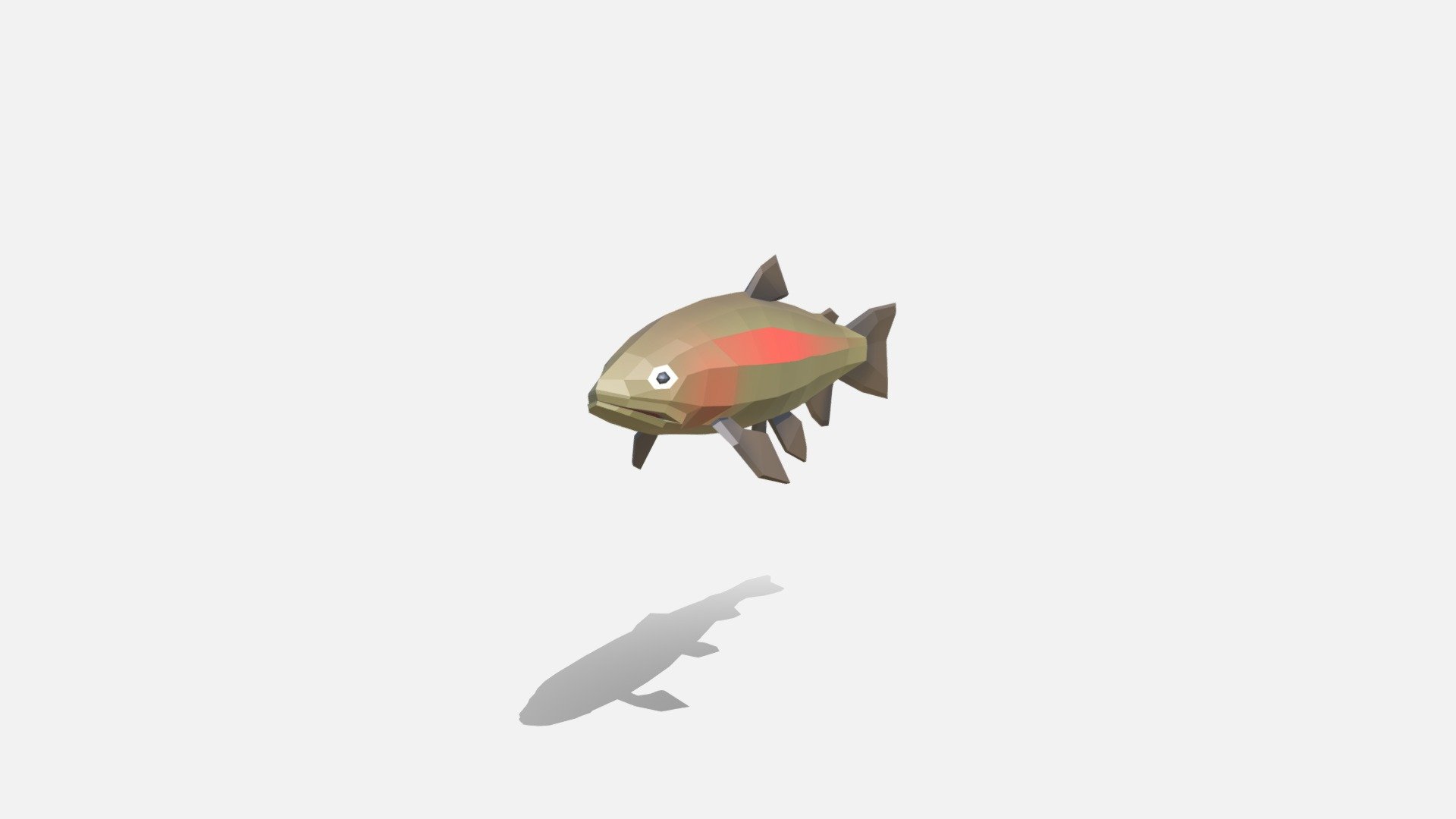 Low poly rainbow trout (Oncorhynchus mykiss)