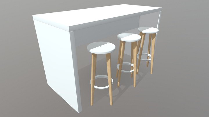 Vibe Counter Panel Table 3D Model