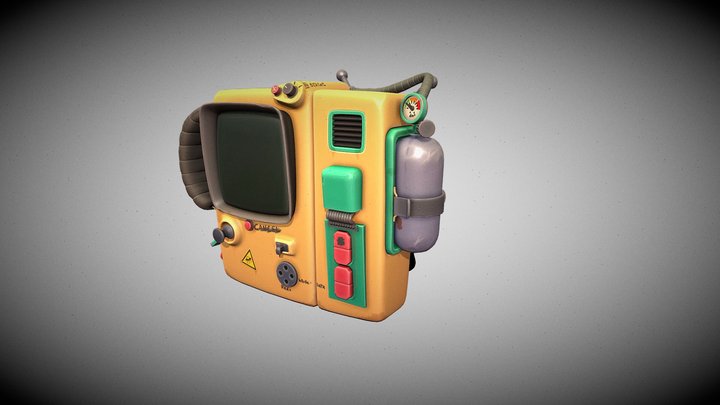 Retrofuturistic radiation dosimeter 3D Model