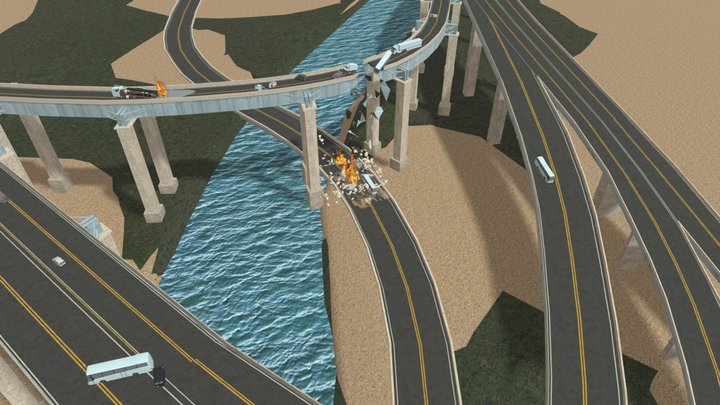 Waterbury Bridge | Tornado | Oil Tanker 3D Model