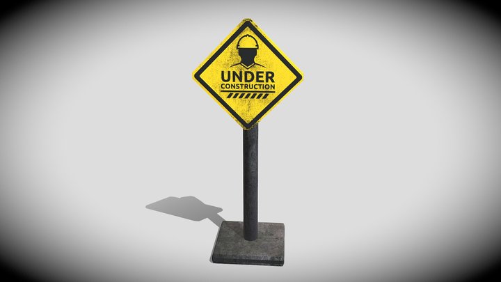 Under Construction Sign 3D Model