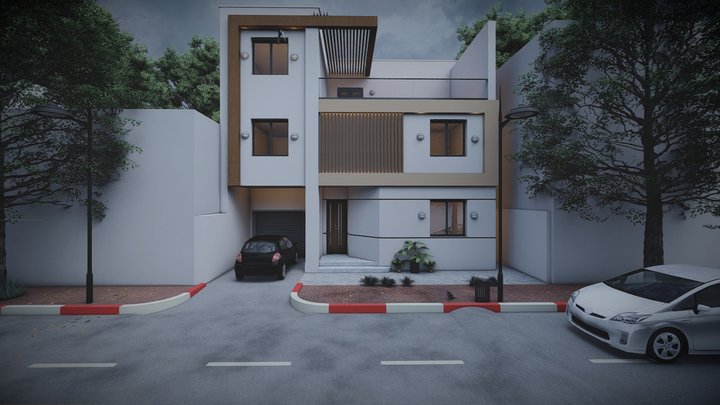 A modern house design 3D Model