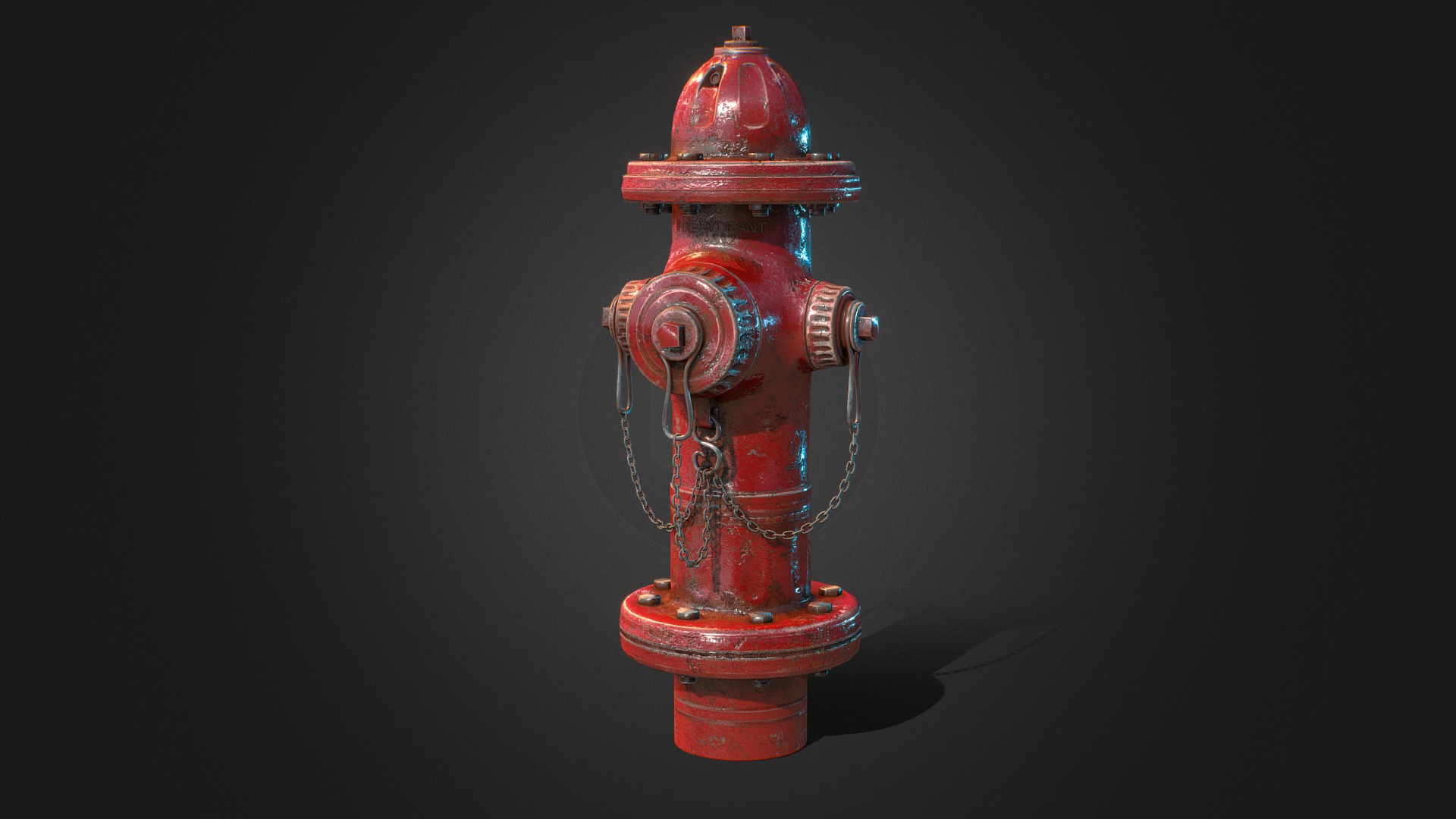 3D model Fire hydrant PBR - This is a 3D model of the Fire hydrant PBR. The 3D model is about a red fire hydrant.
