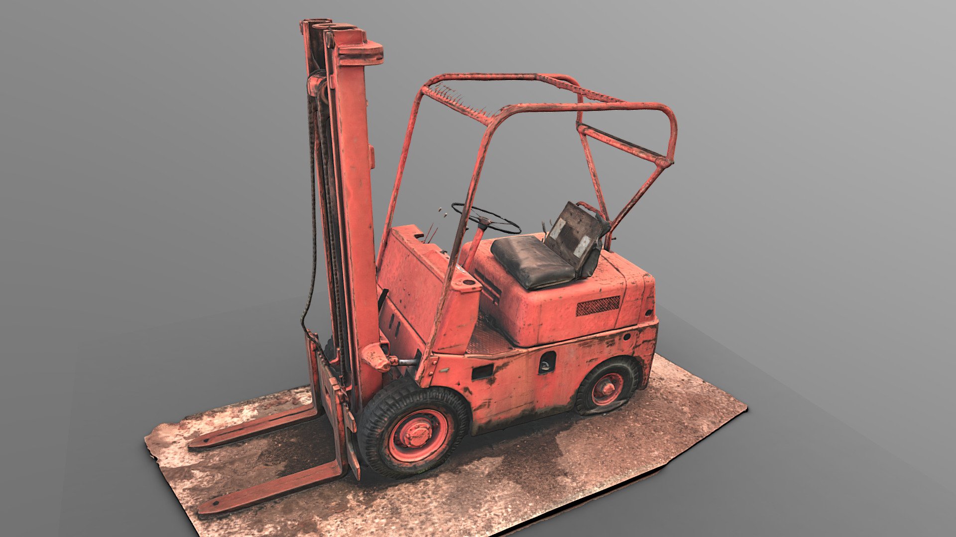 Old orange rusty forklift - 3D scan - Buy Royalty Free 3D model by Blue ...