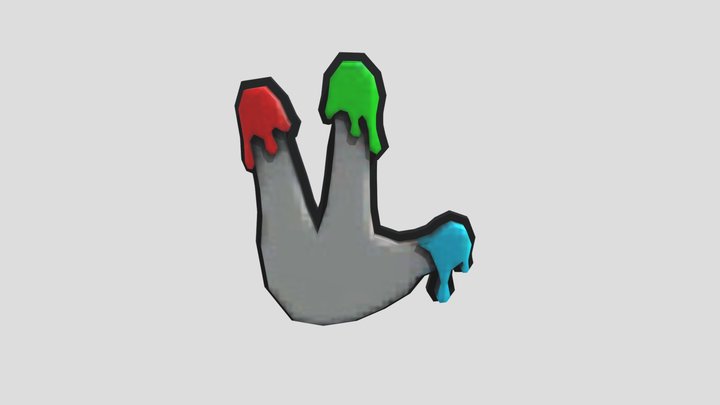 gorilla tag finger painter badge 3D Model