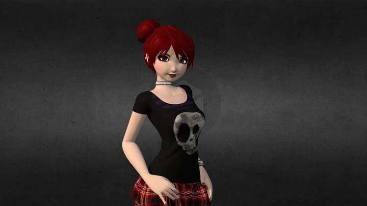 Punk Rocker Chick 3D Model