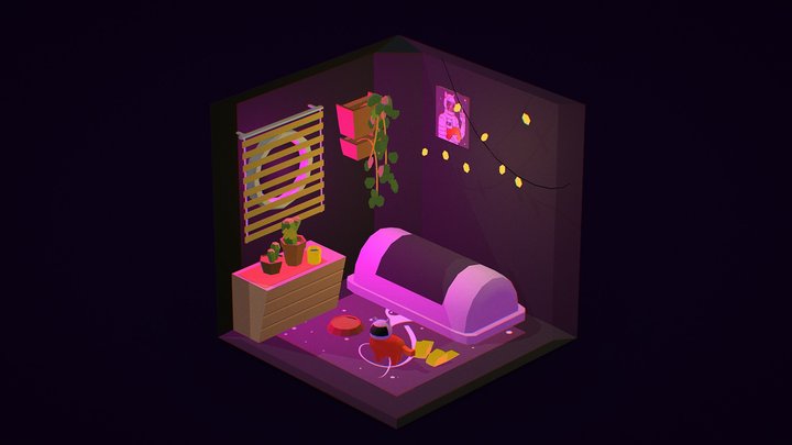 Spaceship room 3D Model