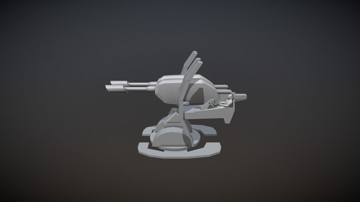 Anti-Vehicle Particle Cannon Turret 3D Model