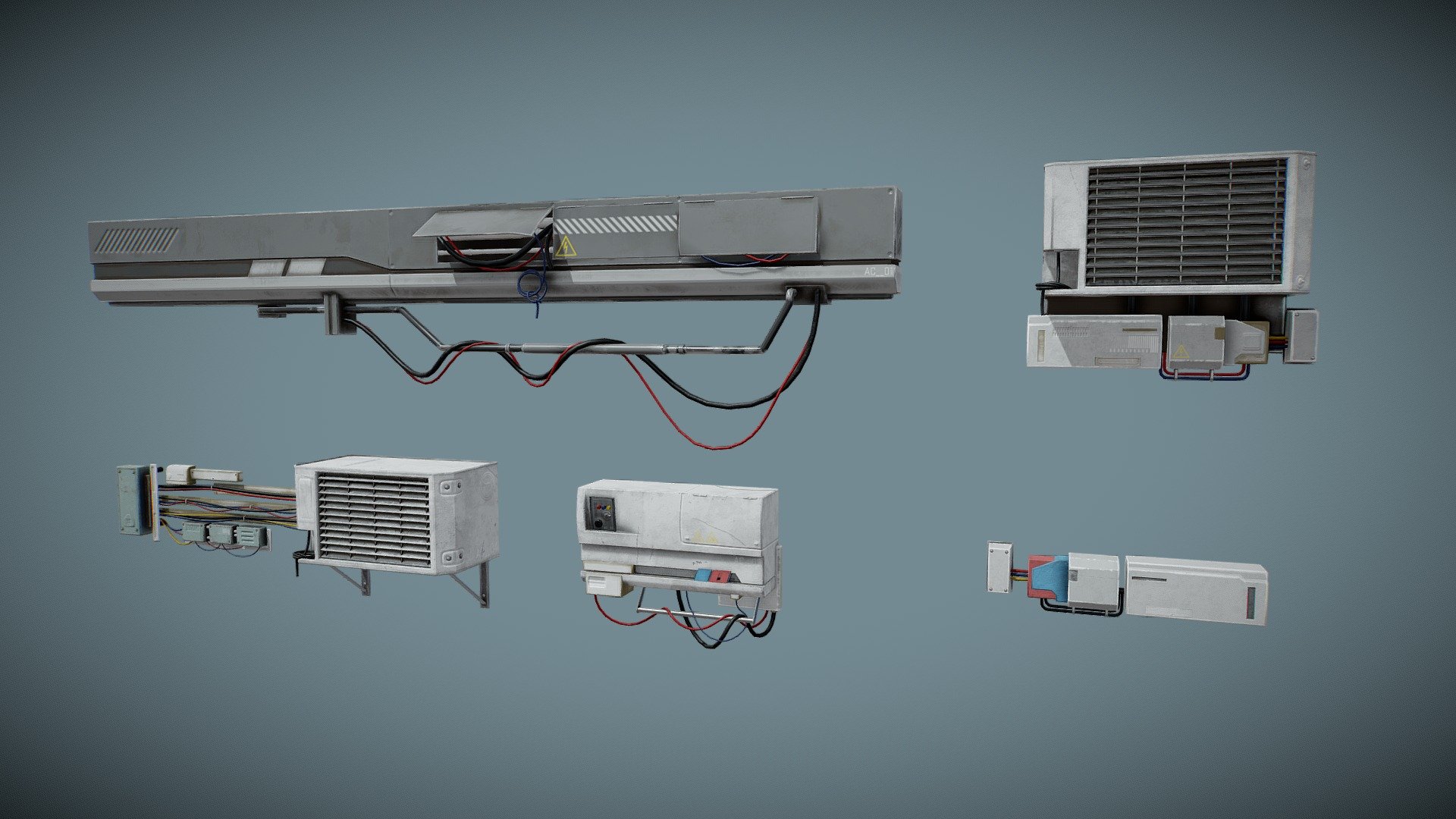 Cyberpunk Air Conditioner Buy Royalty Free 3D model by carlcapu9