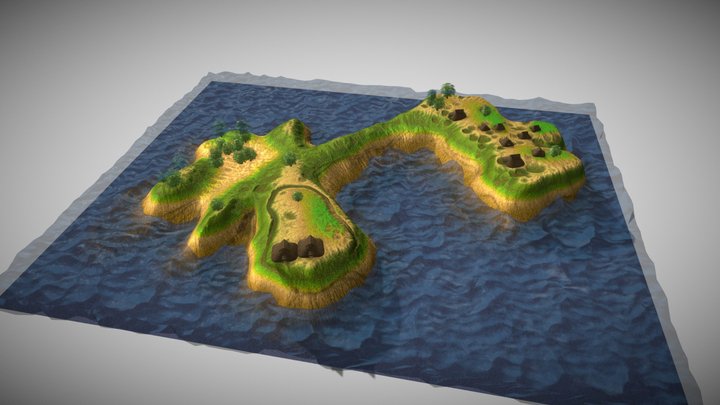 静川遺跡の縄文時代当時を創造した風景 3D Model