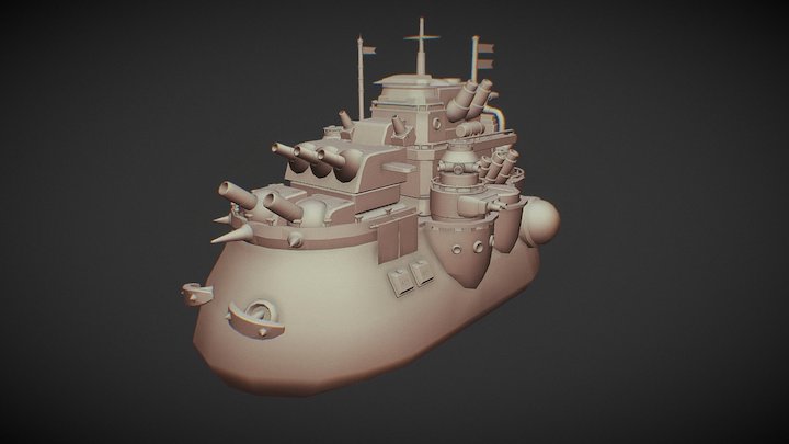 Low poly Ship WIP 3D Model