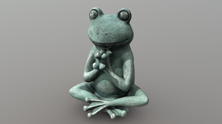 Yoga Frog Statue / Polycam 3D Scan 3D Model