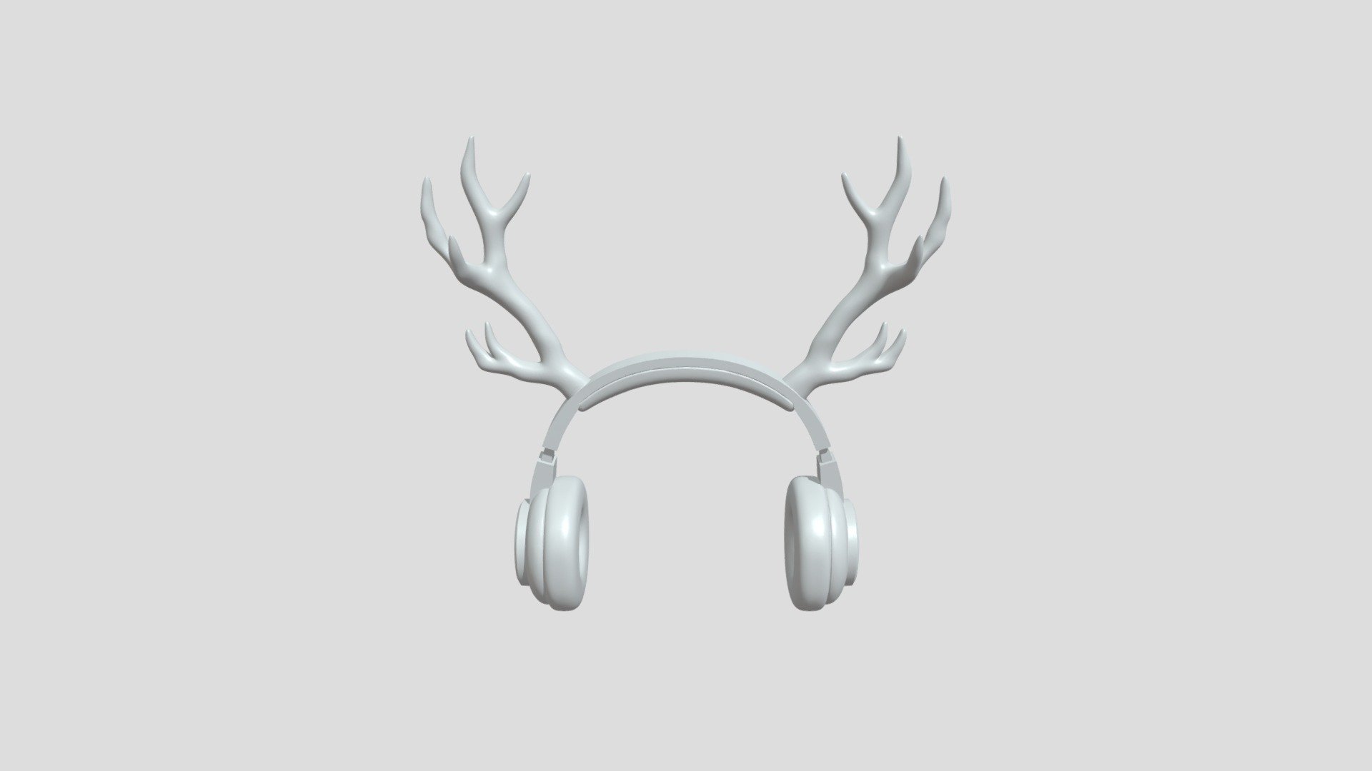 Headphones With Deer Antlers 3D Model By E Alejandro Marchant 