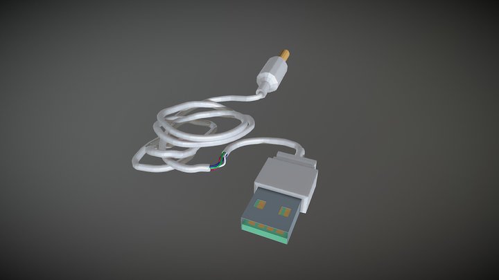 USB cable 3D Model
