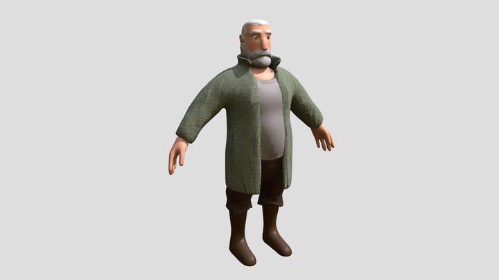 Fisherman Lowpoly 3D Model