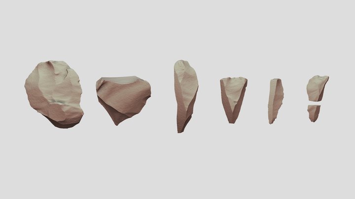 Lithic Flakes (Flint) / Lascados de sílex 3D Model