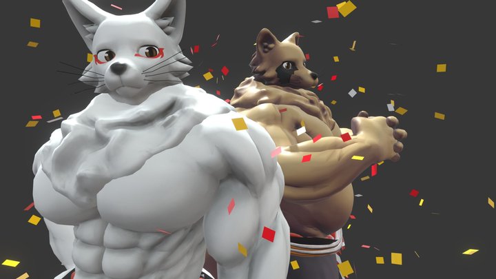 お狐様＆お狸様 Okitsune sama & Otanuki sama - 3D model by mikejin [e2dd0af] - Sketchfab
