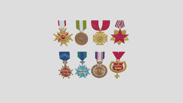 Various medals 3D Model