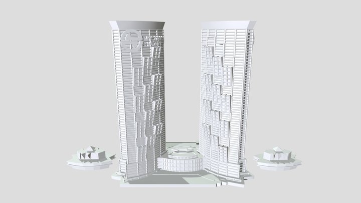 Torre Marriott Marquis Dubai 3D Model