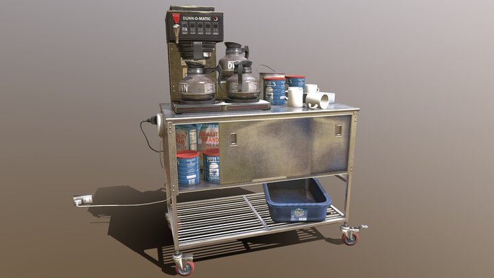 Coffee Cart 3D Model