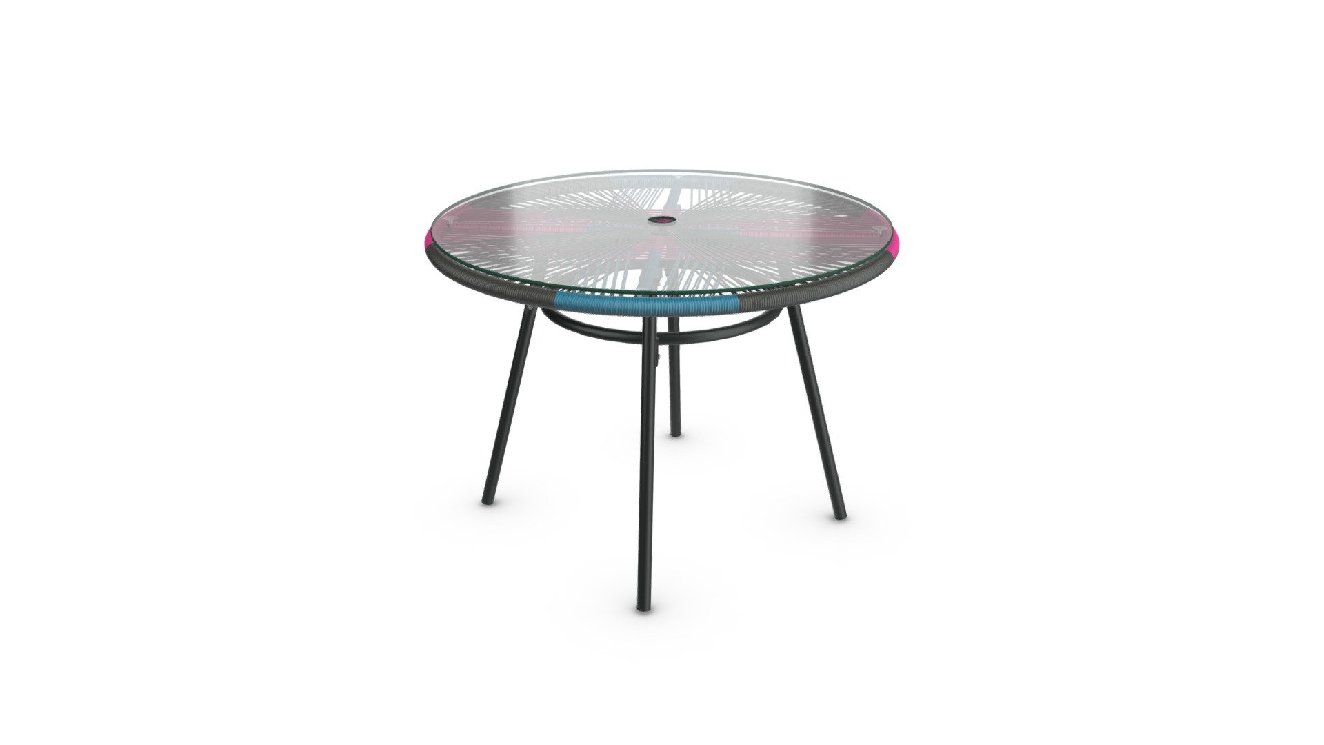Copa Outdoor Dining Table, Spectrum Pink Download Free 3D model by