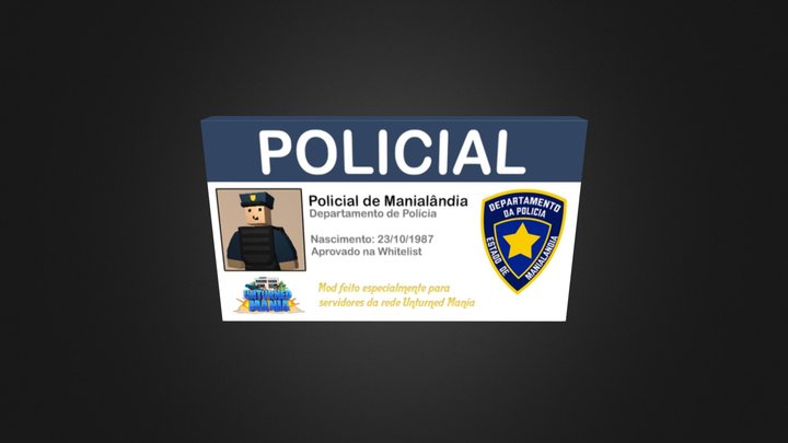 Police License 3D Model