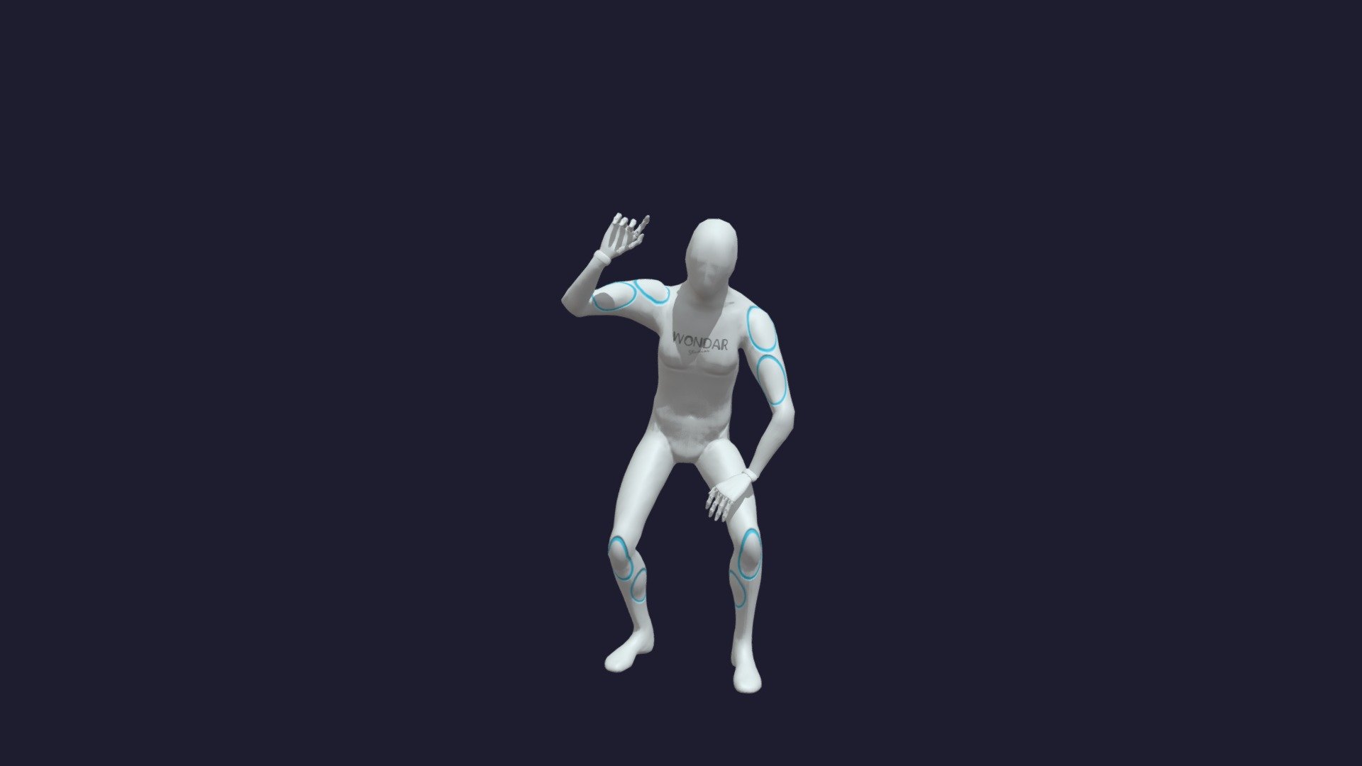 Writer drawing crouch — Sketchfab embed 3D viewer