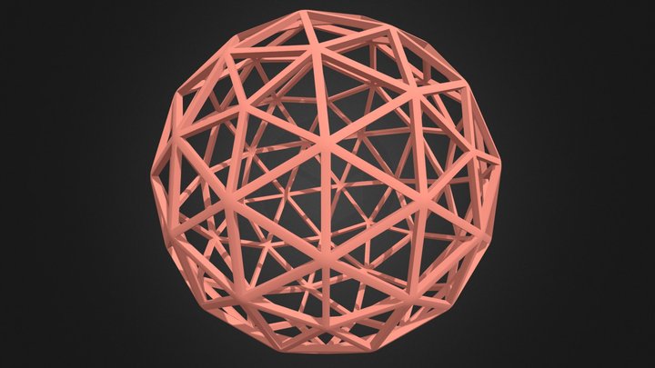 Wireframe Shape Pentakis Snub Dodecahedron 3D Model