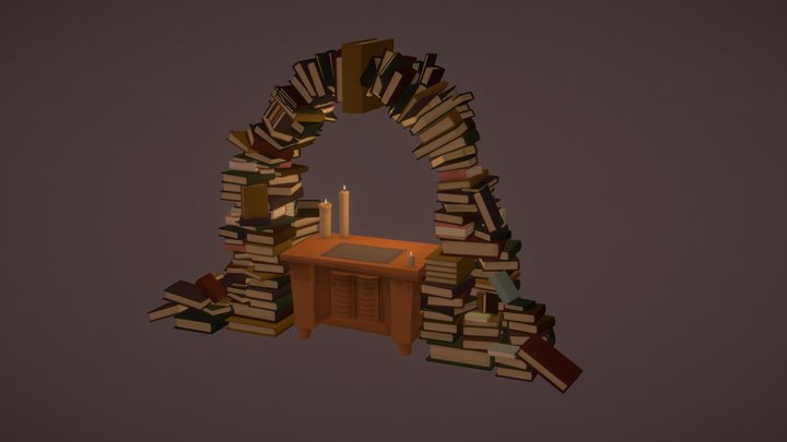 Book Arch and Reading Desk from The Beanstalk 3D Model