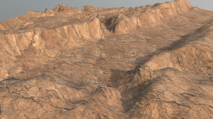 Rocky Terrain Low Poly 3D Model