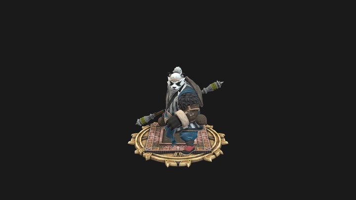 34Panda Monk 3D Model